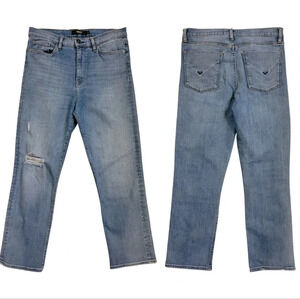 HUDSON jeans Women's 29 Barbara straight leg distressed medium blue wash casual